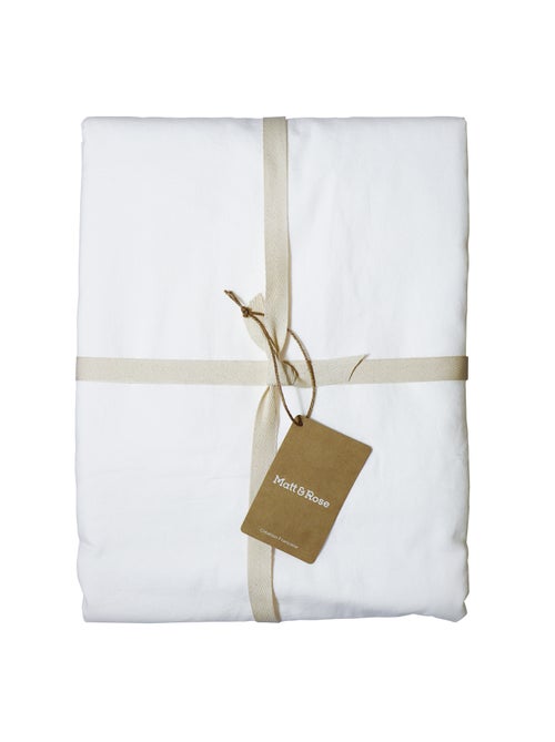 Parure de lit unie en coton taies rectangulaires à volant, COTON LAVÉ - Kiabi