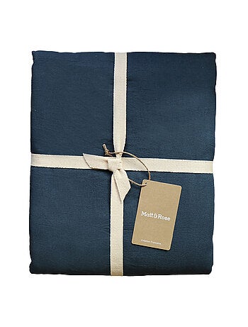 Parure de lit unie en coton taies rectangulaires à volant, COTON LAVÉ