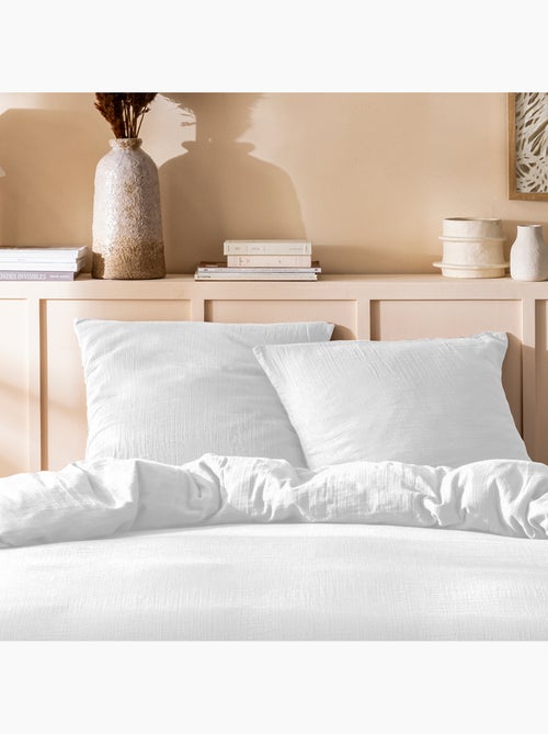 Parure de lit unie en coton Taies rectangulaires, GAZE DE COTON - Kiabi