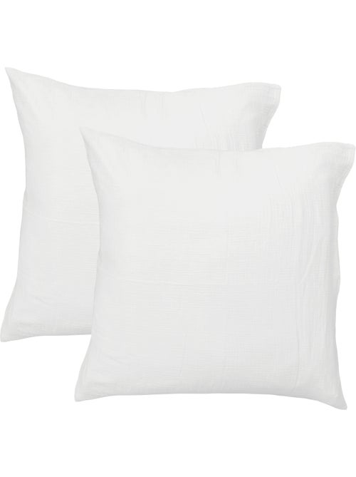 Parure de lit unie en coton Taies rectangulaires, GAZE DE COTON - Kiabi