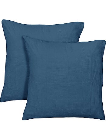 Parure de lit unie en coton Taies rectangulaires, GAZE DE COTON