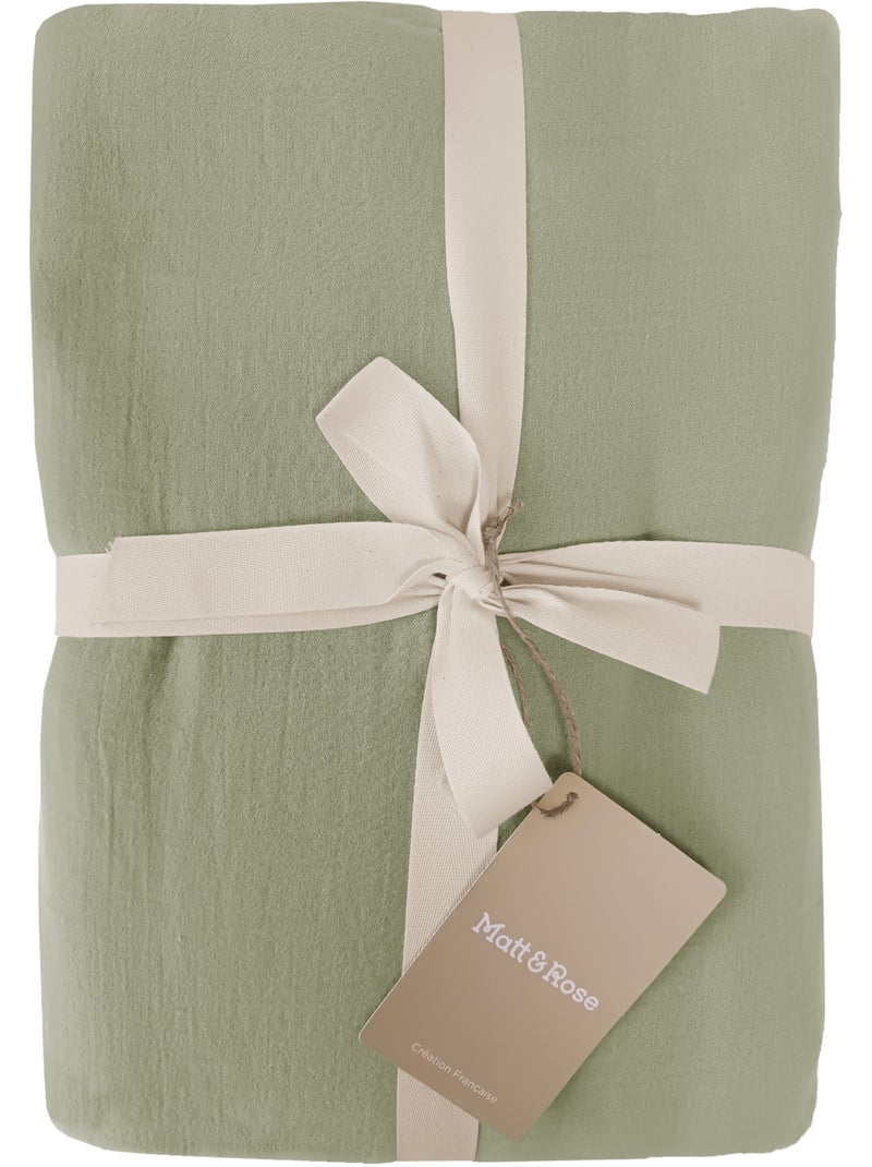 Parure de lit unie en coton Taies rectangulaires, GAZE DE COTON Vert - Kiabi
