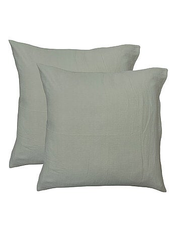 Parure de lit unie en coton Taies rectangulaires, GAZE DE COTON