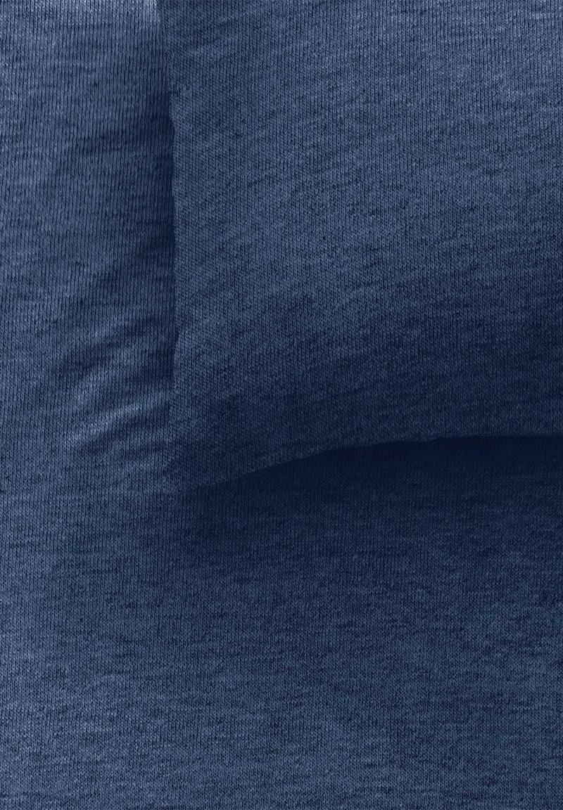 Parure de lit unie en jersey de coton, JERSEY Bleu - Kiabi