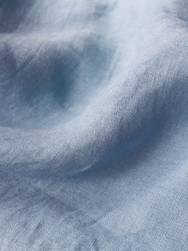 Parure de lit unie en lin Taies carrées, PASSION LIN Bleu clair - Kiabi