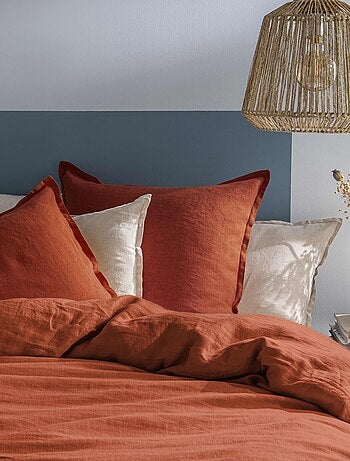 Parure de lit unie en lin Taies carrées, PASSION LIN