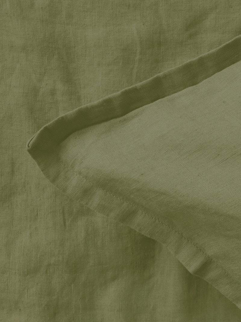 Parure de lit unie en lin Taies rectangulaires, PASSION LIN Vert Sauge - Kiabi