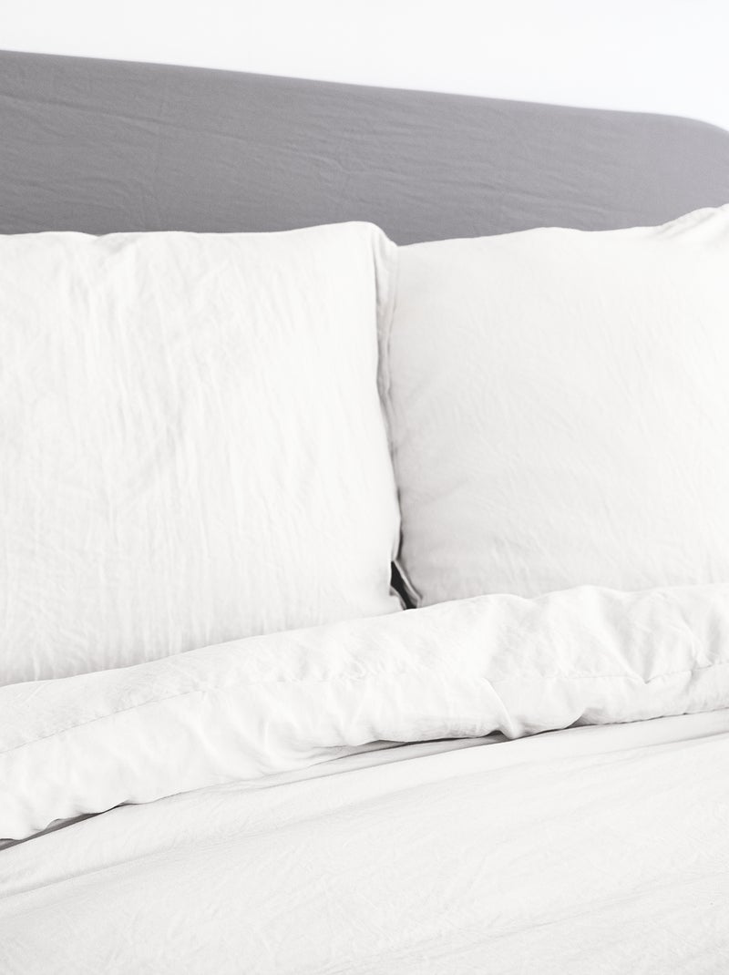 Parure de lit unie ultra douce - 1 ou 2 personnes Blanc - Kiabi