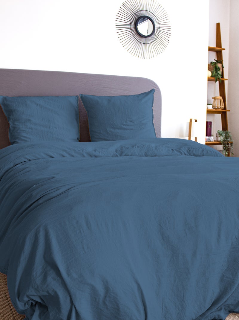 Parure de lit unie ultra douce - 1 ou 2 personnes Bleu - Kiabi