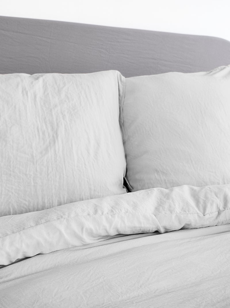 Parure de lit unie ultra douce - 1 ou 2 personnes GRIS - Kiabi