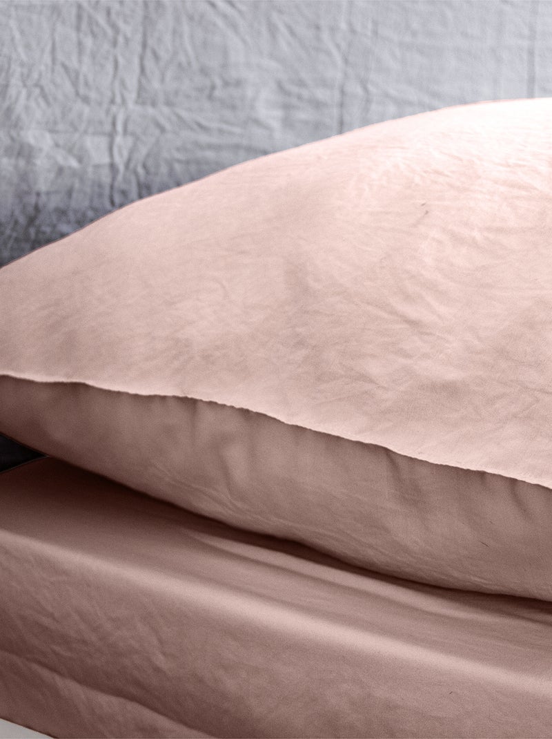 Parure de lit unie ultra douce - 1 ou 2 personnes Rose - Kiabi