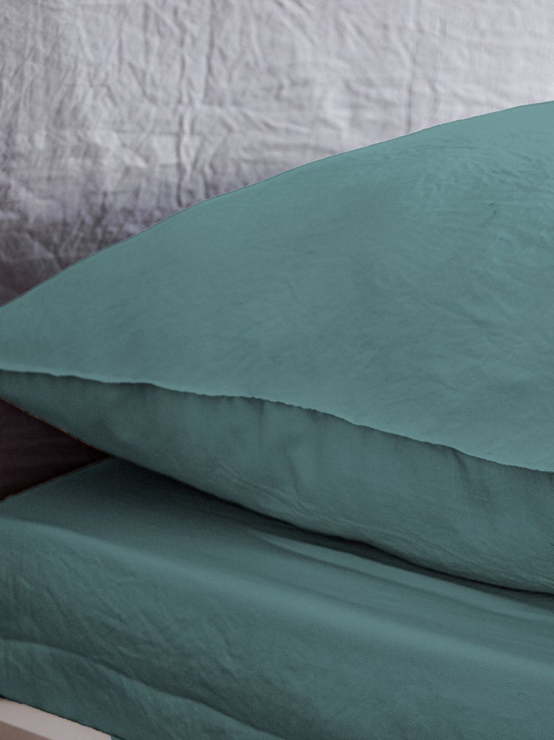 Parure de lit unie ultra douce - 1 ou 2 personnes Vert - Kiabi