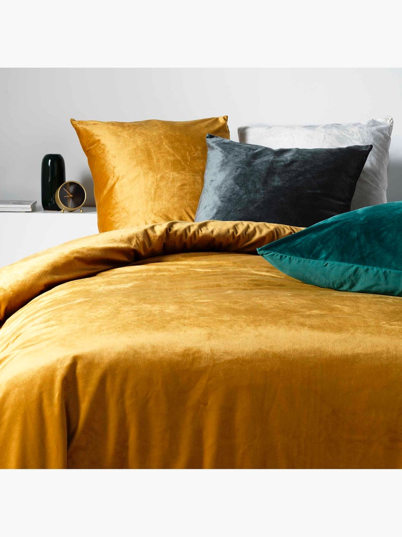 Parure de lit velours veline Ocre - Kiabi