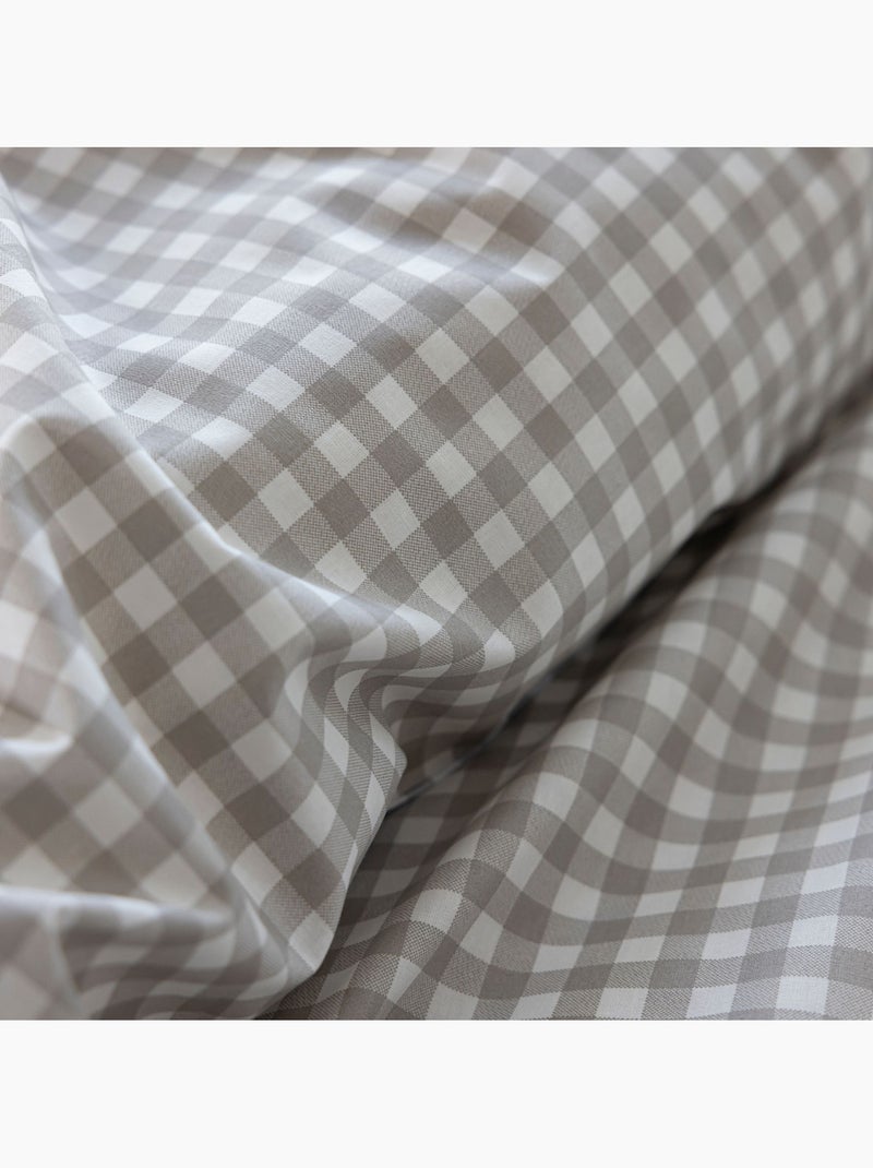 Parure de lit Vichy Beige - Kiabi