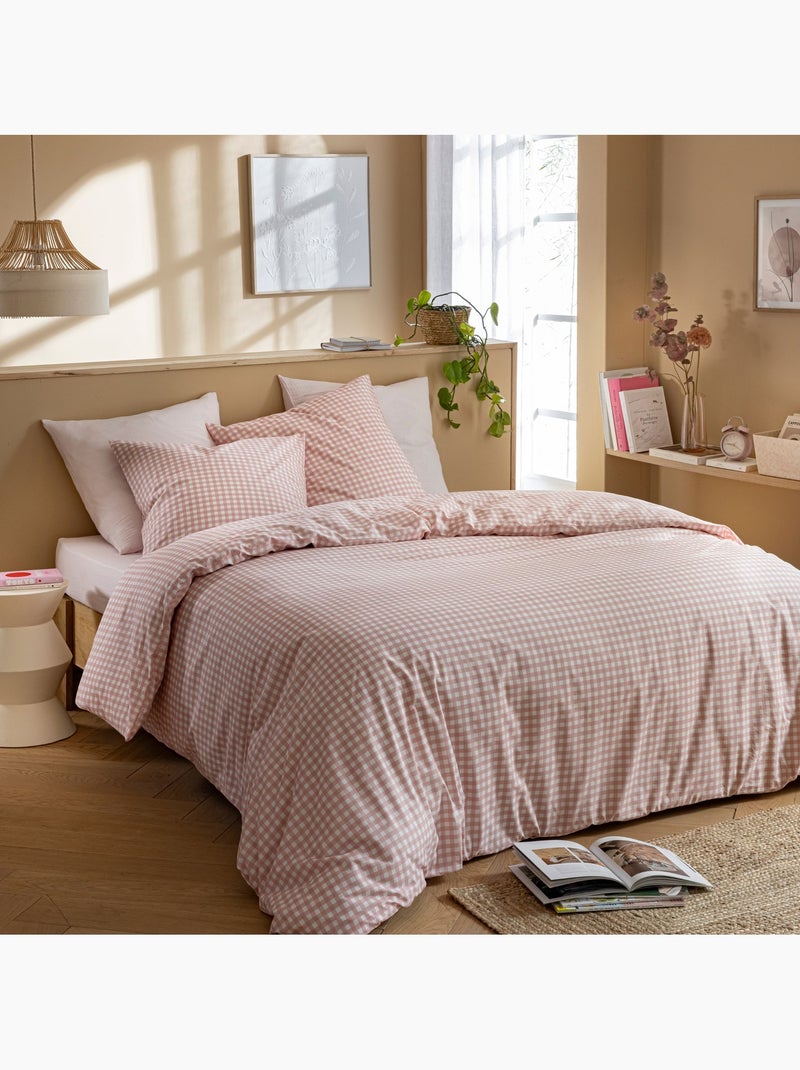 Parure de lit Vichy Rose - Kiabi