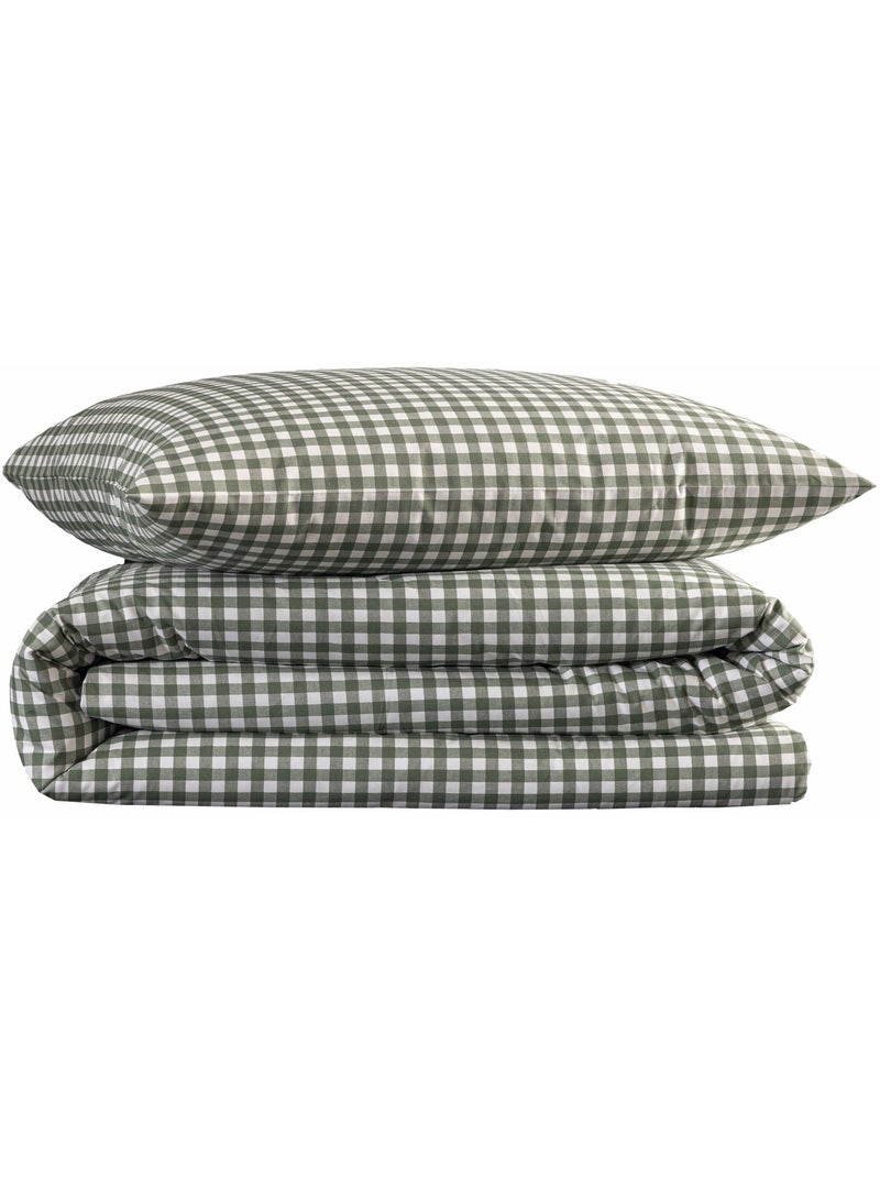 Parure de lit Vichy Vert - Kiabi