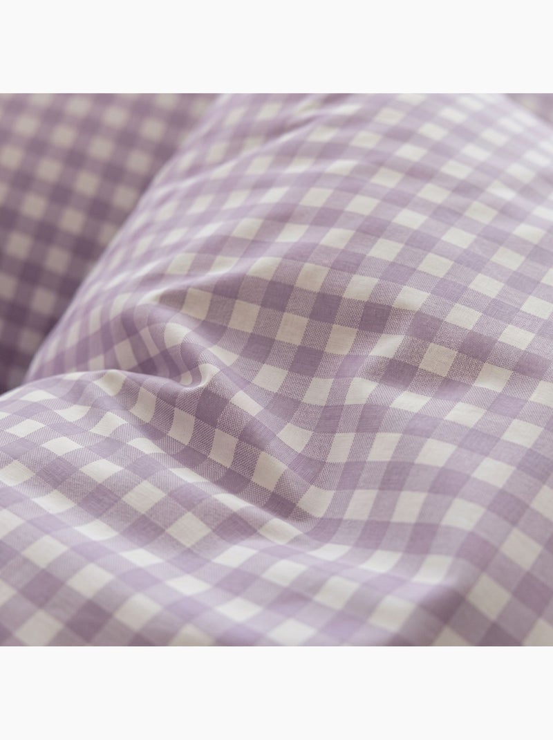 Parure de lit Vichy Violet - Kiabi