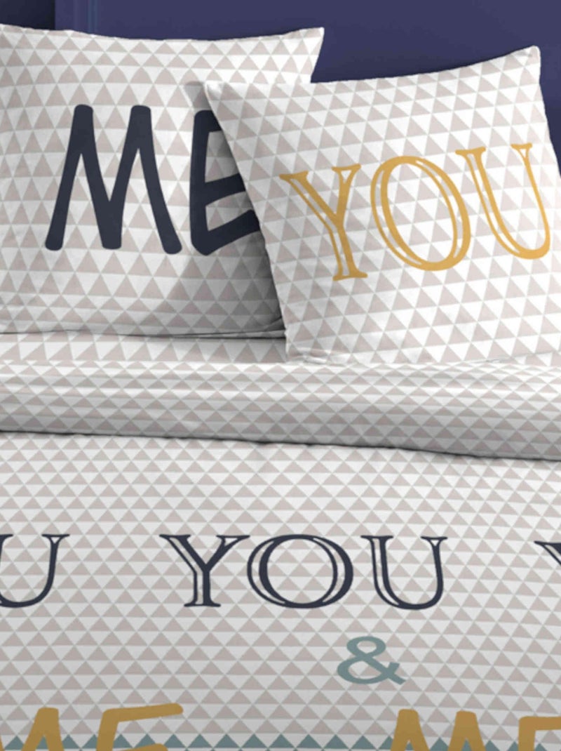 Parure de lit YOU AND ME Blanc - Kiabi