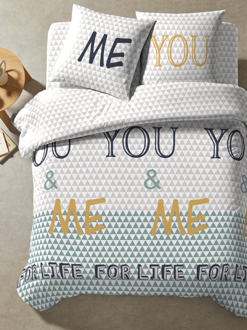 Parure de lit YOU AND ME Blanc - Kiabi