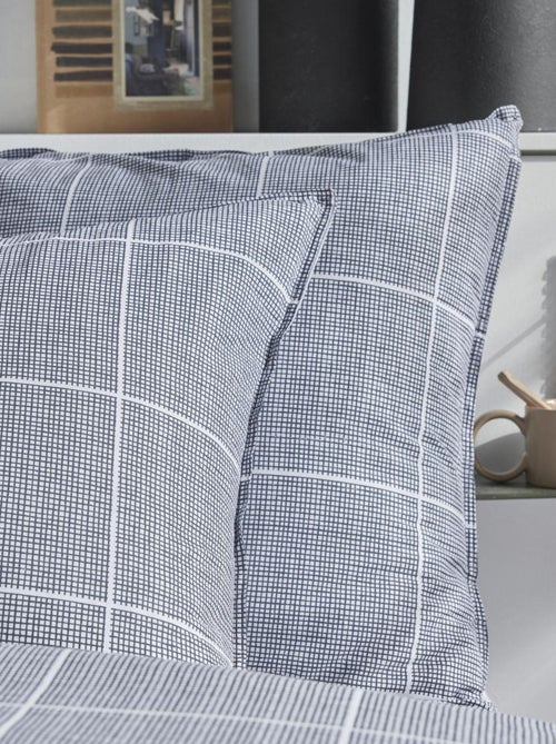 Parure de lit zippée imprimé A carreaux coton MAWIRA ARTHUR - Kiabi