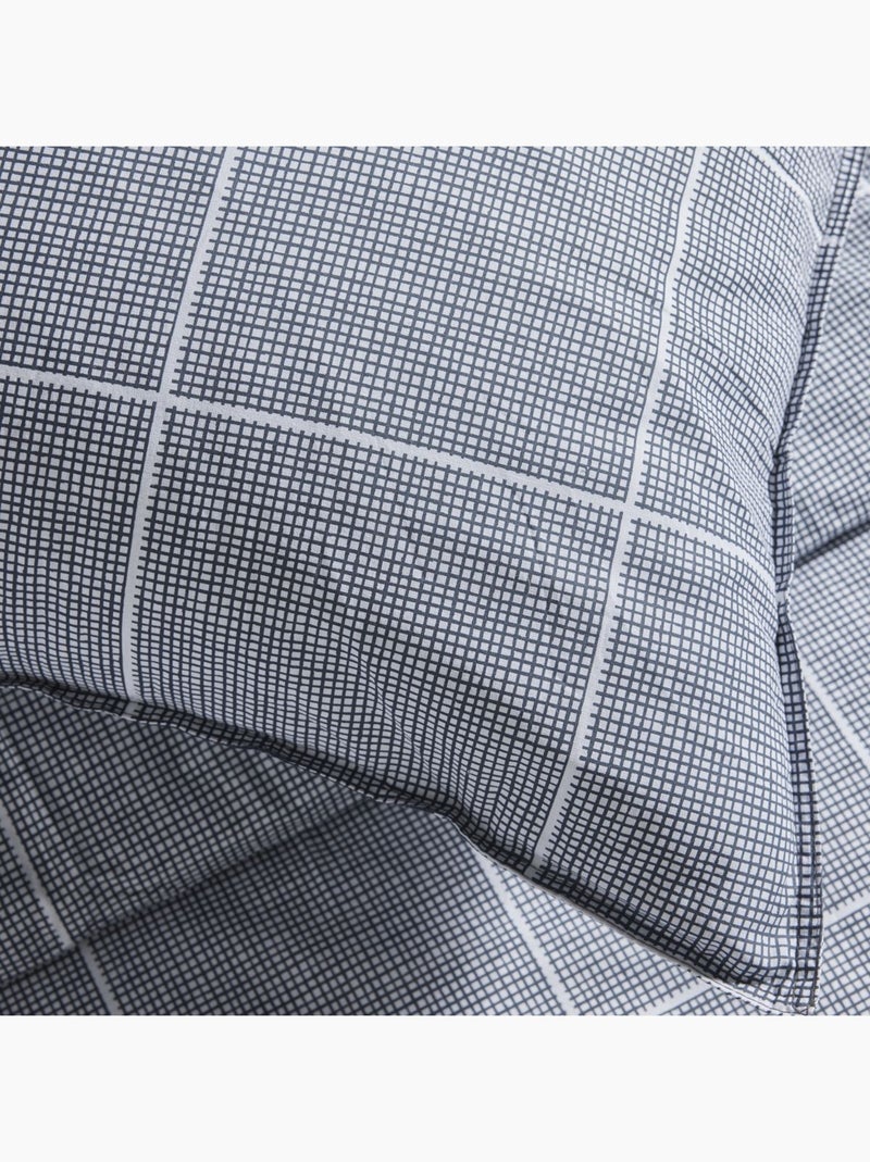 Parure de lit zippée imprimé A carreaux coton MAWIRA ARTHUR Gris - Kiabi