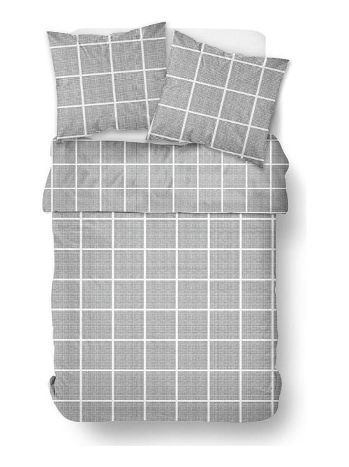 Parure de lit zippée imprimé A carreaux coton MAWIRA ARTHUR - Kiabi