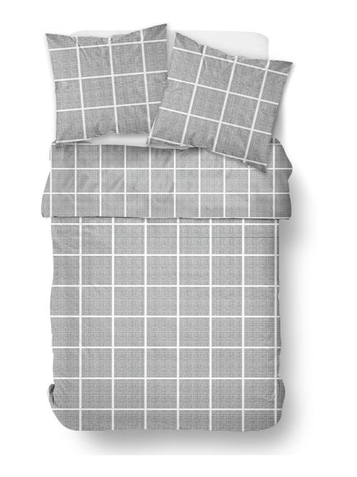 Parure de lit zippée imprimé A carreaux coton MAWIRA ARTHUR - Kiabi