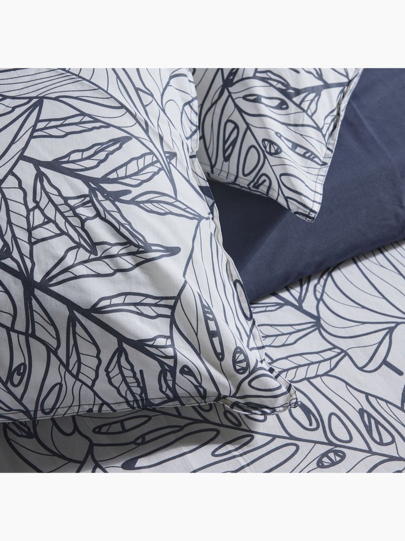 Parure de lit zippée imprimé Floral coton MAWIRA ADELE Noir - Kiabi