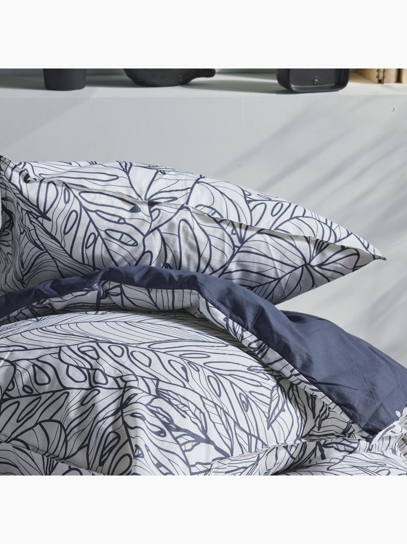 Parure de lit zippée imprimé Floral coton MAWIRA ADELE Noir - Kiabi