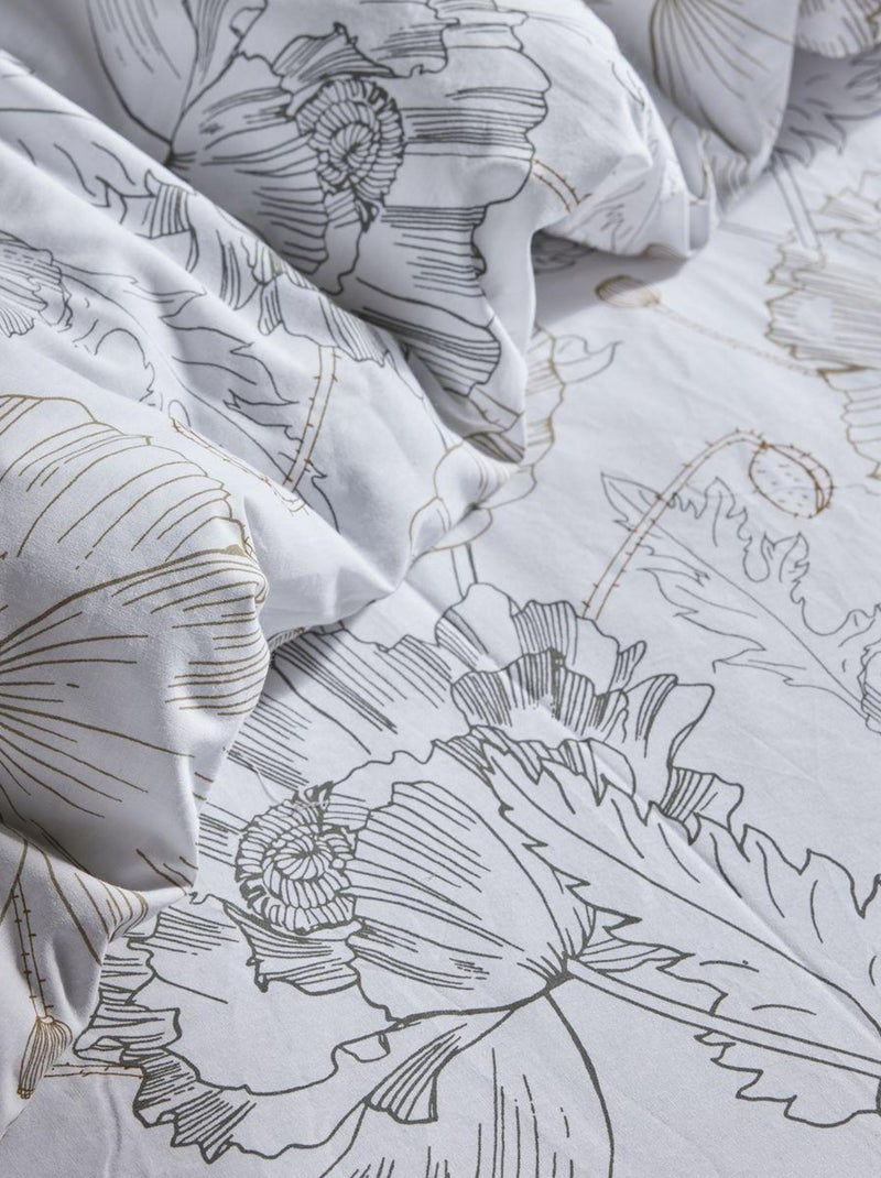 Parure de lit zippée imprimé Floral coton MAWIRA AUGUSTE Blanc - Kiabi