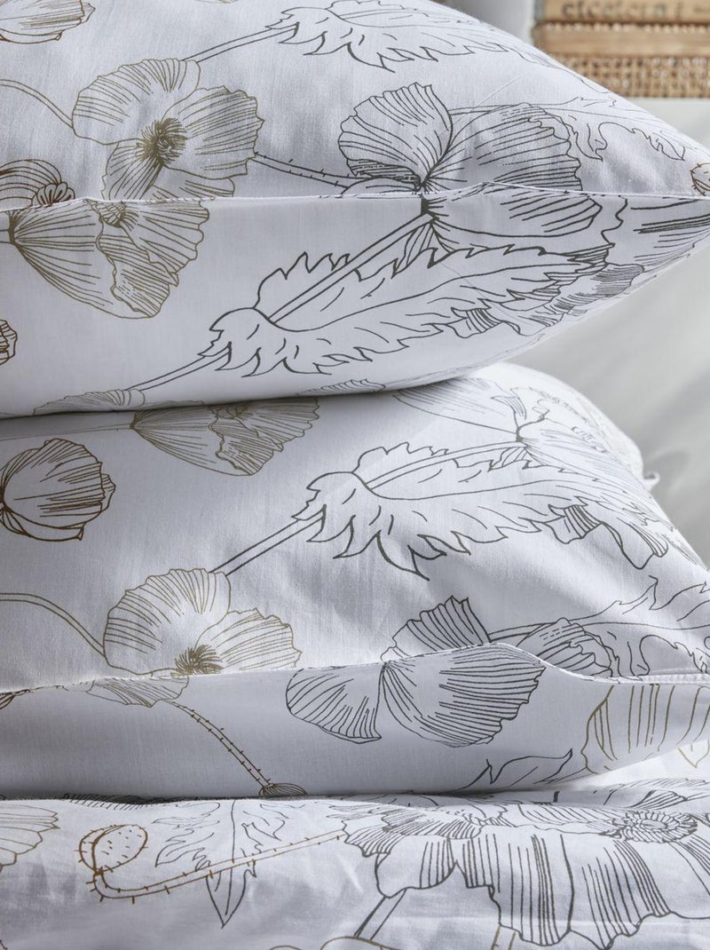 Parure de lit zippée imprimé Floral coton MAWIRA AUGUSTE Blanc - Kiabi