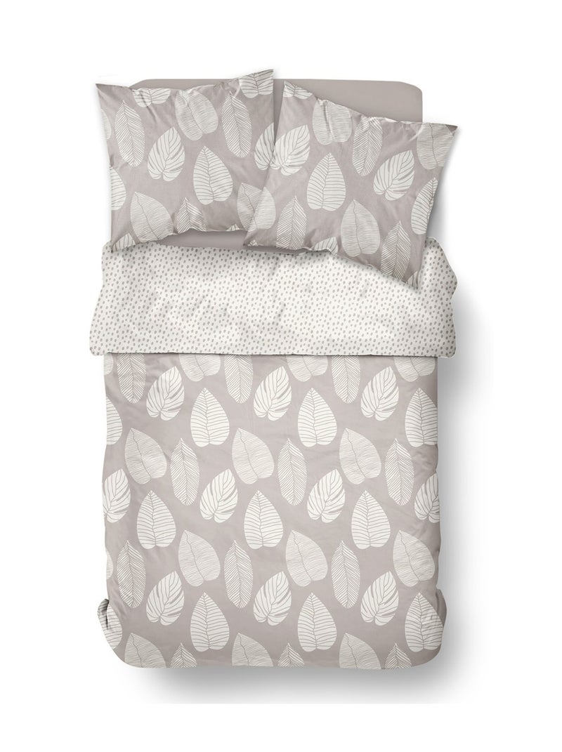 Parure de lit zippée imprimé Floral coton MAWIRA AUGUSTINE Beige - Kiabi