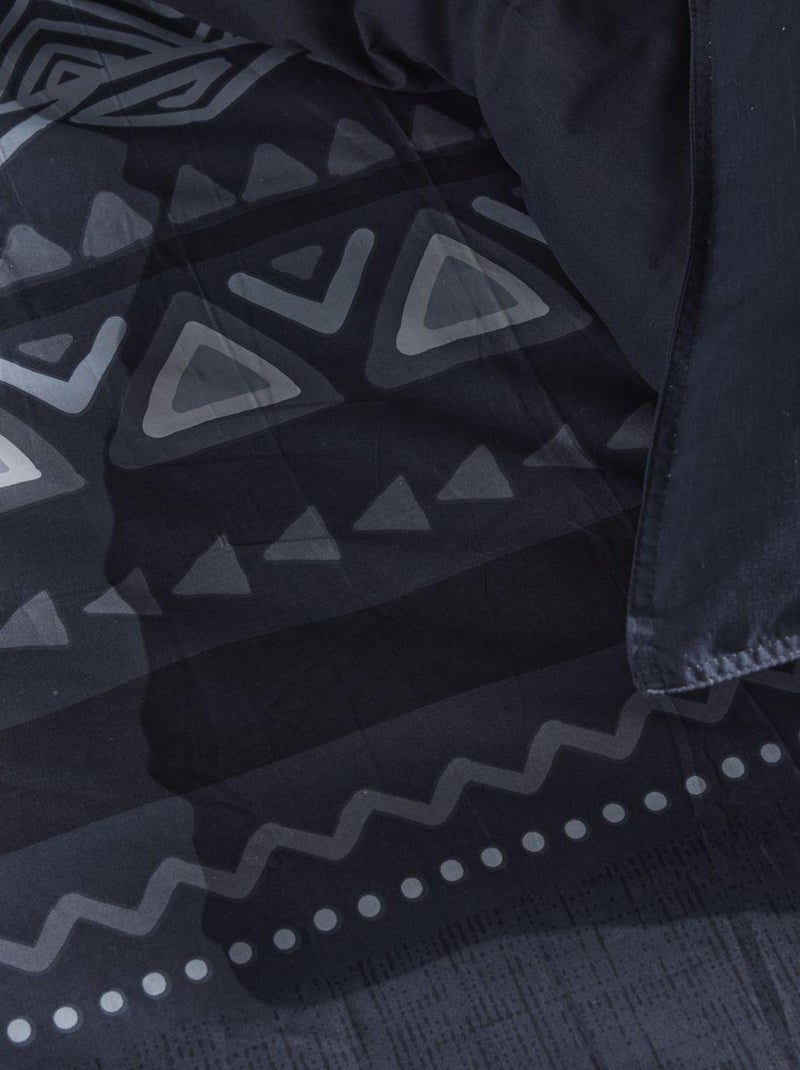 Parure de lit zippée imprimé Géométrique coton MAWIRA ALICE gris anthracite - Kiabi