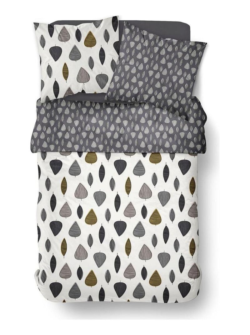 Parure de lit zippée imprimé Graphique coton MAWIRA CECILE Blanc - Kiabi