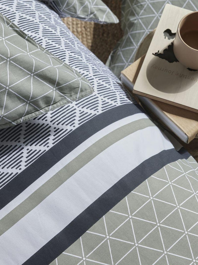 Parure de lit zippée imprimé Graphique coton MAWIRA CHARLES Beige - Kiabi