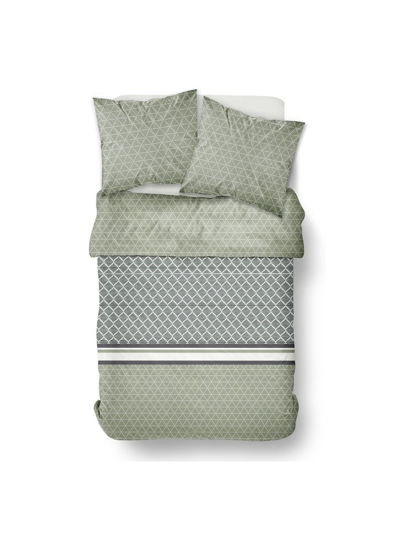 Parure de lit zippée imprimé Graphique coton MAWIRA CHARLES Beige - Kiabi