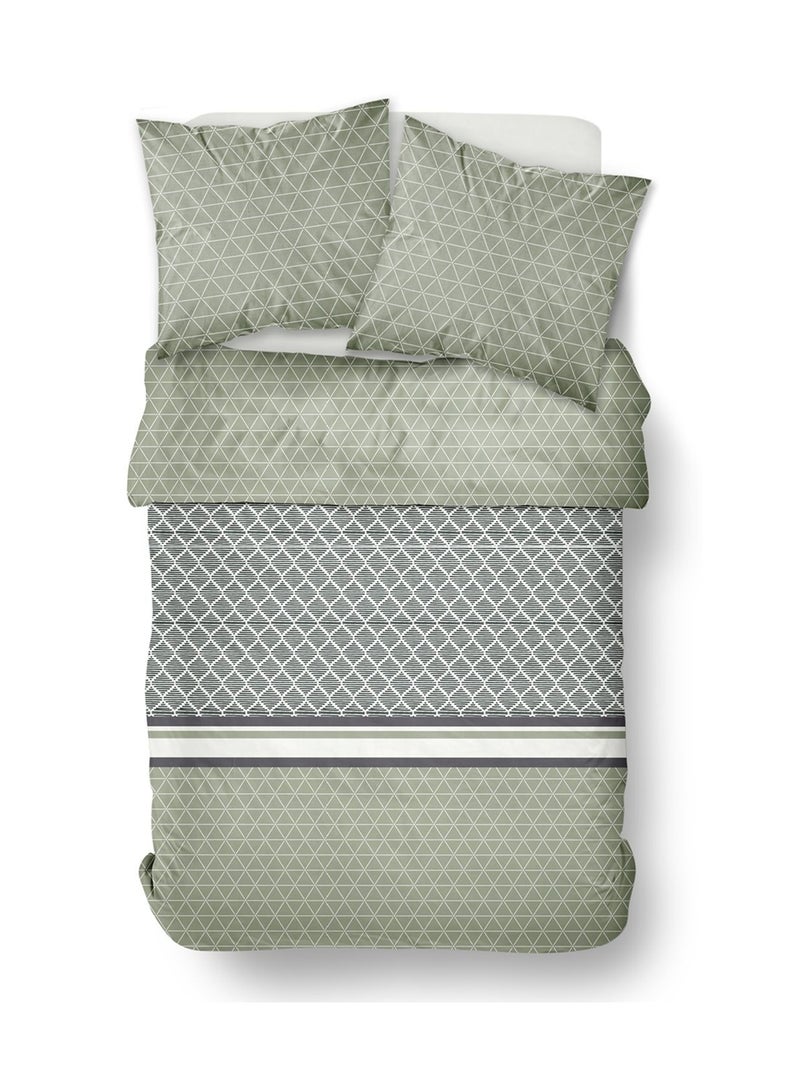 Parure de lit zippée imprimé Graphique coton MAWIRA CHARLES Beige - Kiabi