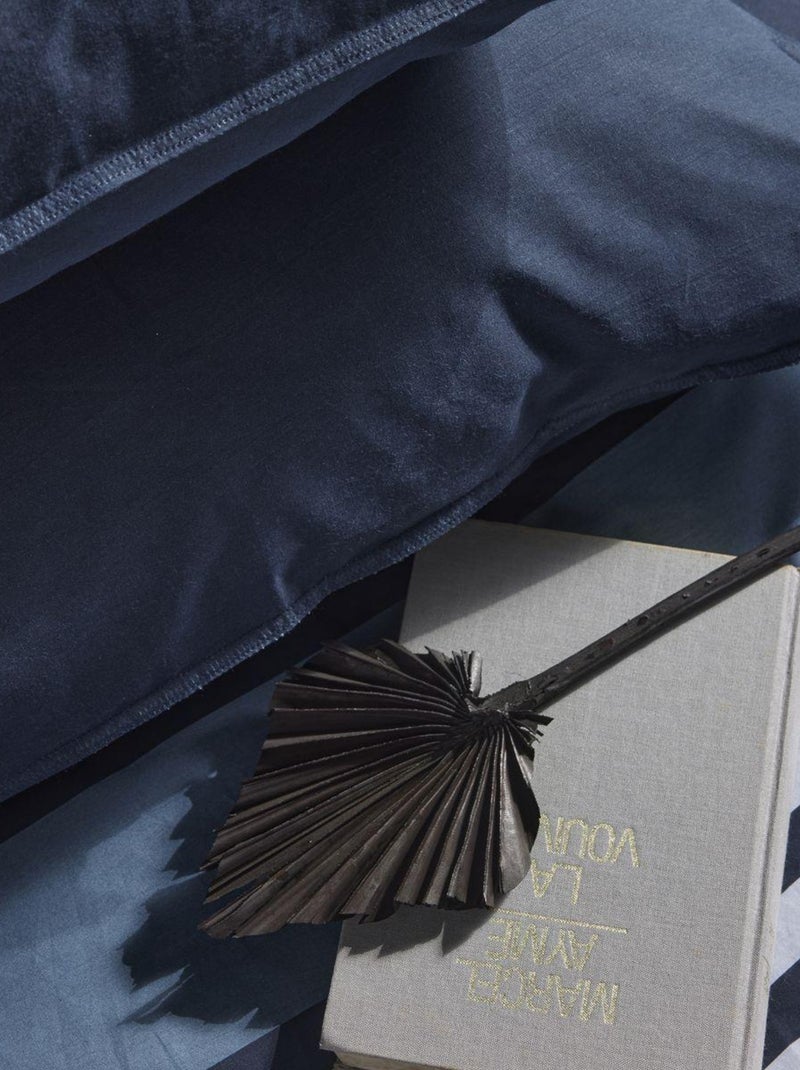 Parure de lit zippée imprimé Rayures coton MAWIRA CLAIRE Bleu foncé - Kiabi