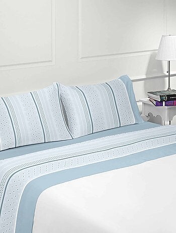 Parure drap de lit en coton flanelle 57 fils imprimé BERLIN