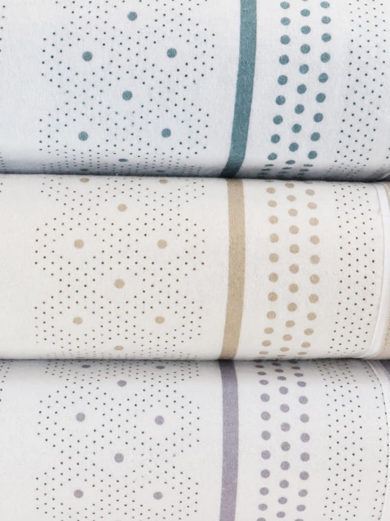 Parure drap de lit en coton flanelle 57 fils imprimé BERLIN Bleu - Kiabi