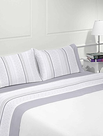 Parure drap de lit en coton flanelle 57 fils imprimé BERLIN