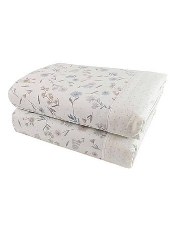 Parure drap de lit en coton flanelle 57 fils imprimé MEDITERRANEAO