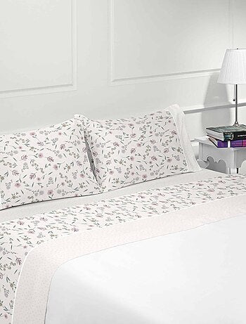 Parure drap de lit en coton flanelle 57 fils imprimé MEDITERRANEAO