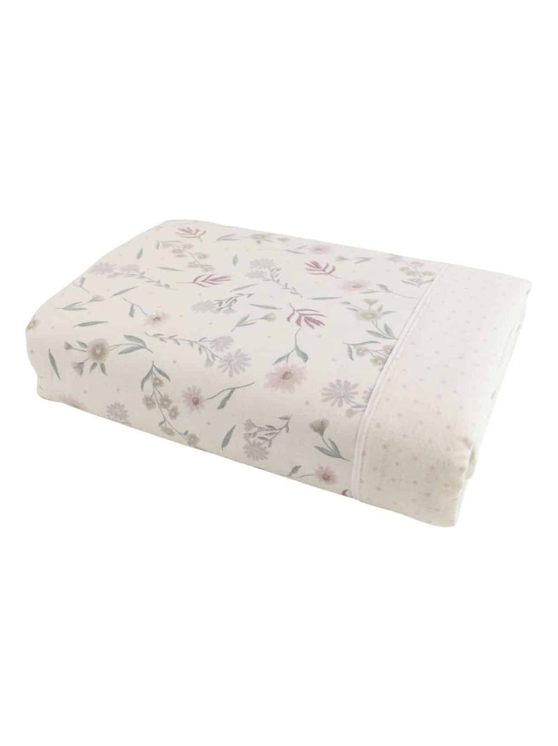 Parure drap de lit en coton flanelle 57 fils imprimé MEDITERRANEAO Rose - Kiabi