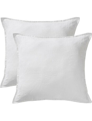 Parure Drap Housse + 2 Taies 60x60 cm 100% Lin Français