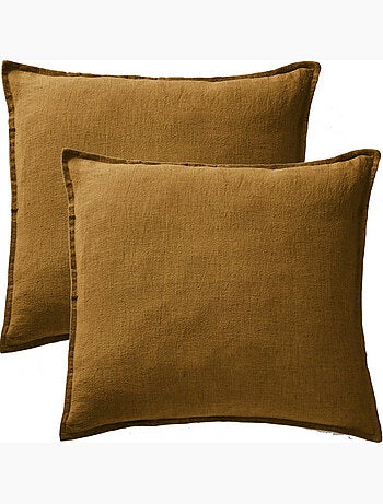 Parure Drap Housse + 2 Taies 60x60 cm 100% Lin Français
