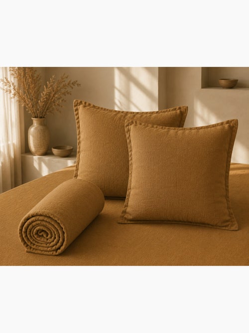 Parure Drap Housse + 2 Taies 60x60 cm 100% Lin Français - Kiabi