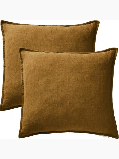Parure Drap Housse + 2 Taies 60x60 cm 100% Lin Français - Kiabi