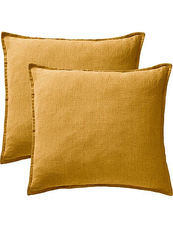 Parure Drap Housse + 2 Taies 60x60 cm 100% Lin Français