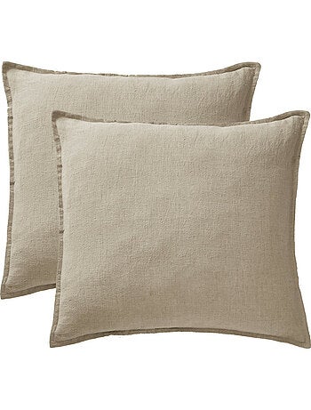 Parure Drap Housse + 2 Taies 60x60 cm 100% Lin Français